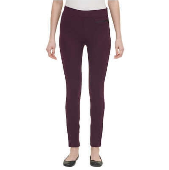 DKNY Ladies' Burgundy Mid-Rise Pull-On Ponte Pant - Size Small - Picture 4 of 5